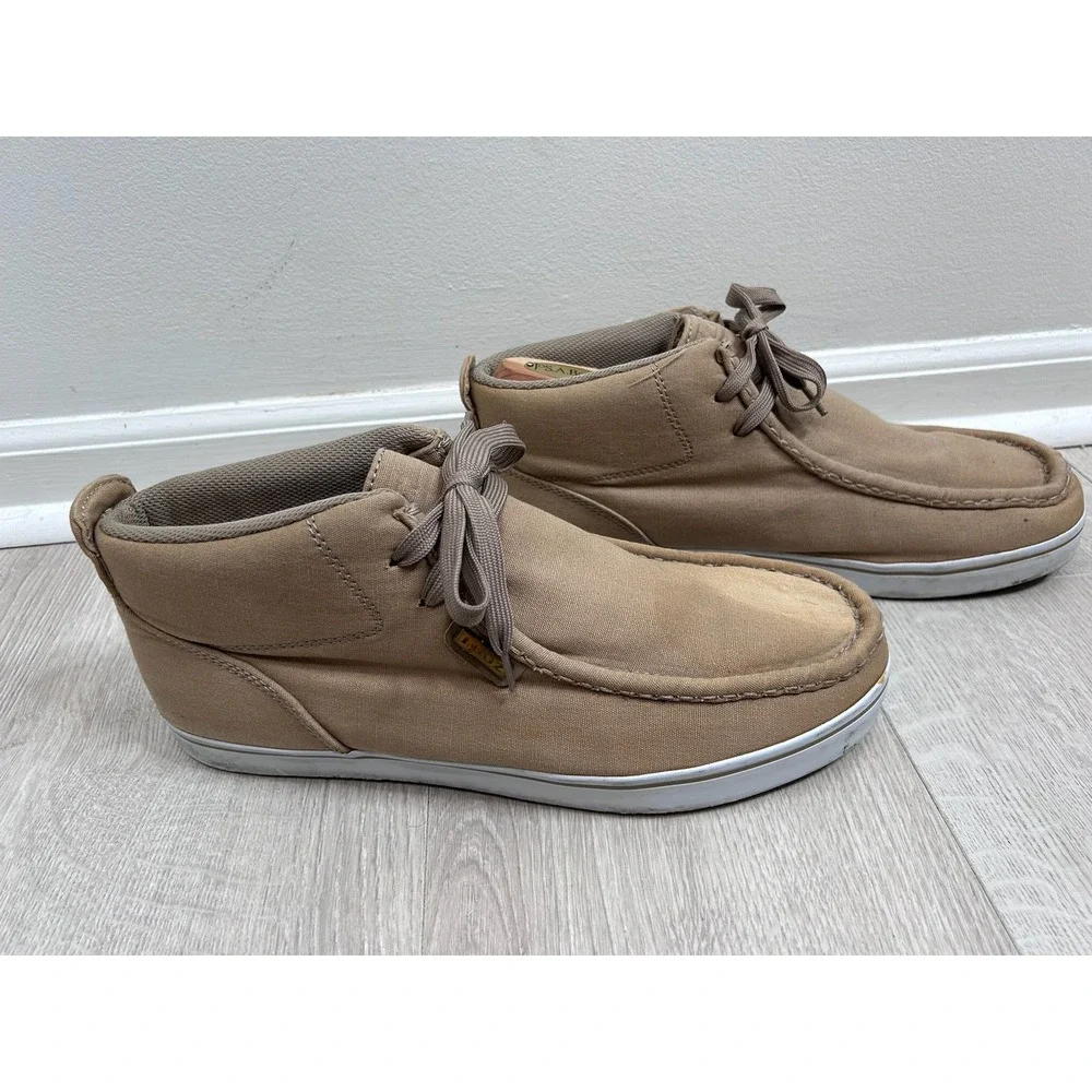 Lugz Stride Mens 12 Tan Canvas Chukka Boots Moc Toe Mid Top Sneakers MSTRDC-2553